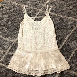 YOANA BARASCHI LACE/FRINGED FLOWY CAMI TOP SZE XS‎